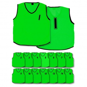 (Pack of 15) Mesh Numbered 1 - 15 Training Bibs (Youths, Adult)